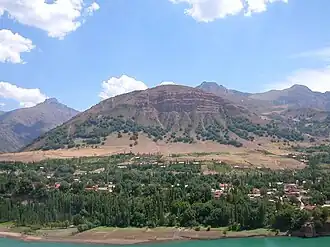 نمایی از باغستان و رود پسکم