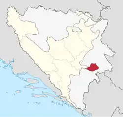 موقعیت the Bosnia-Podrinje Canton Goražde