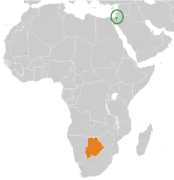 نقشهٔ مکان‌نمای Botswana و Israel