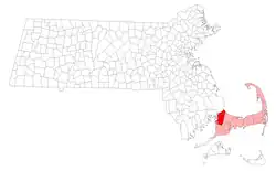 Location in Barnstable County in Massachusetts