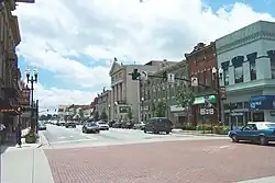 South Main Street, as seen from the intersection of Main and Wooster in Bowling Green.
