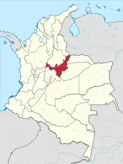 Boyacá shown in Colombia