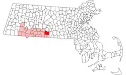 Location in Hampden County in Massachusetts
