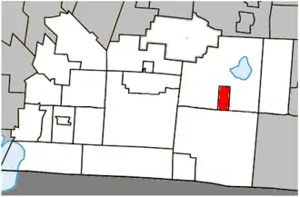 Location within Brome-Missisquoi Regional County Municipality.