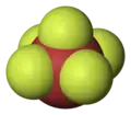 Space-filling model of bromine pentafluoride