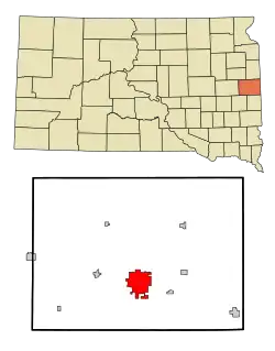 Location in Brookings County and the state of داکوتای جنوبی