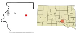 Location in Brule County and the state of داکوتای جنوبی