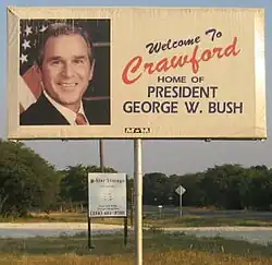 A billboard just outside of Crawford.