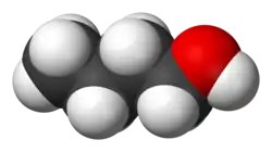 Spacefill model of n-butanol