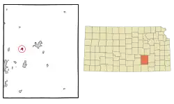 Location of Towanda, Kansas