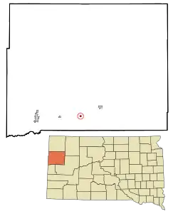 Location in Butte County and the state of داکوتای جنوبی