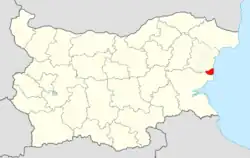 موقعیت شهرستان بیالا، استان وارنا در نقشه