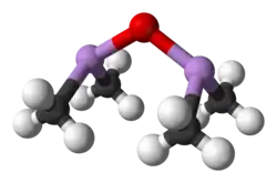 Ball-and-stick model of cacodyl oxide