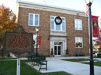 The old Trigg County courthouse in Cadiz, Kentucky. It was torn down in 2008 to make way for a new courthouse,which is already completed.