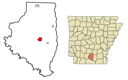 Location in Calhoun County and the state of آرکانزاس