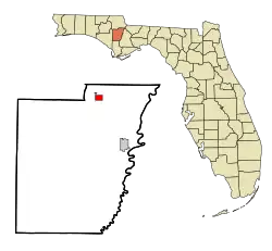 Location in Calhoun County and the state of فلوریدا