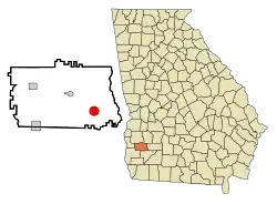 Location in Calhoun County and the state of جورجیا