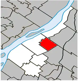 Location within Marguerite-D'Youville Regional County Municipality.
