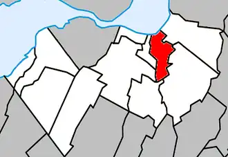 Location within Roussillon Regional County Municipality.