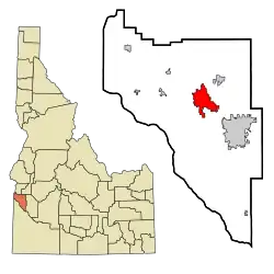 موقعیت در شهرستان کانیون و ایالت آیداهو
