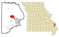 Location of Jackson, Missouri