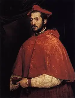 Portrait of Cardinal Alessandro Farnese by Titian. c. 1545–1546