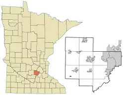 Location of the city of Hamburgwithin Carver County, Minnesota