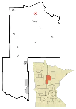 Location of Bena, Minnesota