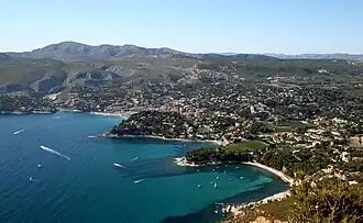 Cassis seen from the cliffs of Cap Canaille