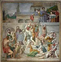 St. Cecilia Distributing Alms, فرسکو،  ۱۶۱۲–۱۵, San Luigi dei Francesi, رم