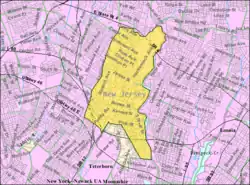Census Bureau map of Hackensack, New Jersey