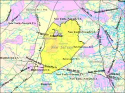 Census Bureau map of Monroe Township, Middlesex County, New Jersey.