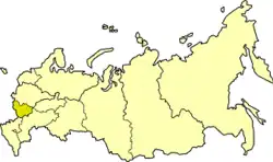 Central Black Earth economic region on the map of Russia