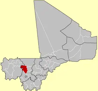 موقعیت دایره کولوکانیا در نقشه