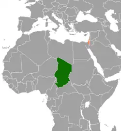 نقشهٔ مکان‌نمای Chad و Israel