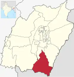 Location of Chandel district in Manipur