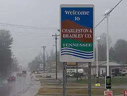 Welcome sign along US-11