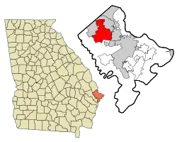 Location in Chatham County and the state of جورجیا