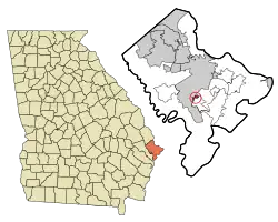 Location in شهرستان چاتهام، جورجیا and the state of جورجیا