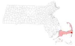 Location in Barnstable County in Massachusetts