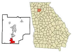 Location in Cherokee County and the state of جورجیا
