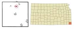 Location of Scammon, Kansas