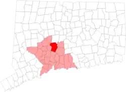 Location in New Haven County, کنتیکت