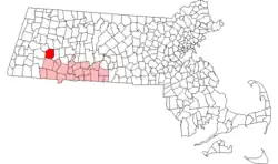 Location in Hampden County in Massachusetts