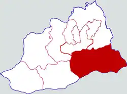 موقعیت شهرستان ووژی در نقشه