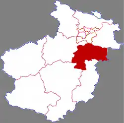 موقعیت شهرستان ییچوان (استان هنان) در نقشه