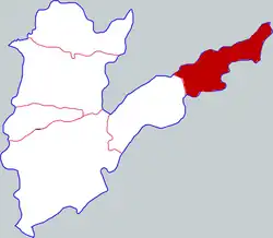 موقعیت شهرستان تایچیان در نقشه