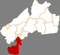 موقعیت شهرستان تای‌لای در نقشه
