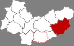 موقعیت شهرستان ووتای در نقشه