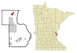 Location of Rush Citywithin Chisago County, Minnesota